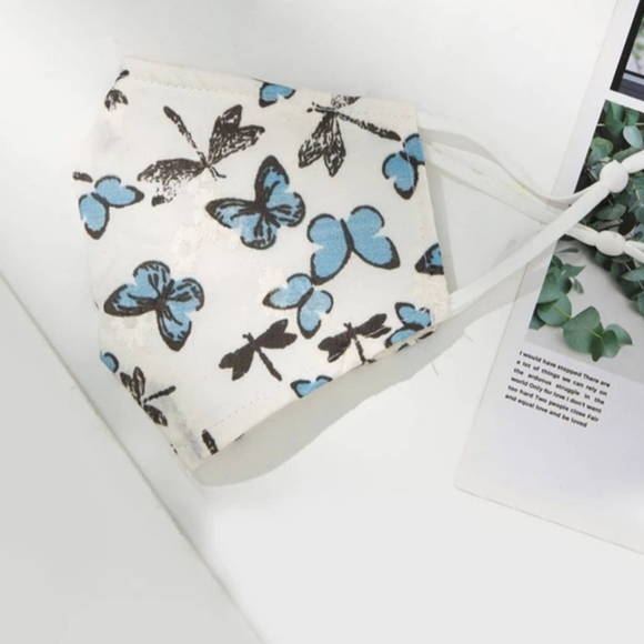 Blue Butterfly Face Mask - Picture 2 of 2